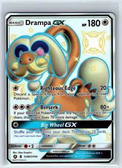Drampa GX SV80/SV94 Shiny GX Rare Hidden Fates Shiny Vault Pokemon Holo NM - Image 1