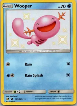 Wooper SV9/SV94 Shiny Rare Hidden Fates Shiny Vault Pokemon Holo Near Mint - Image 2
