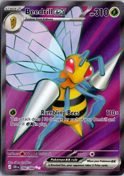 Beedrill ex 098/086 Ultra Rare Chaos Rising Pokemon Holo Near Mint - Image 1