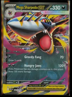 MEGA SHARPEDO EX 061/094 DOUBLE RARE PHANTASMAL FLAMES POKEMON HOLO NM - Image 1