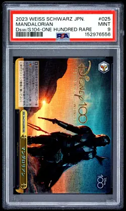 2023 WEISS SCHWARZ JAPANESE DISNEY100 ONE HUNDRED RARE #025 MANDALORIAN PSA 9 - Image 1