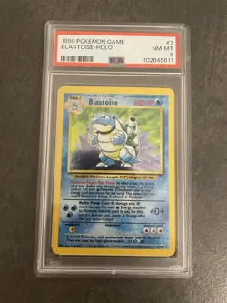 Pokemon TCG Turtok (Blastoise) Basis-Set Holo 2/102 PSA 8 Englisch 1999 - Image 1