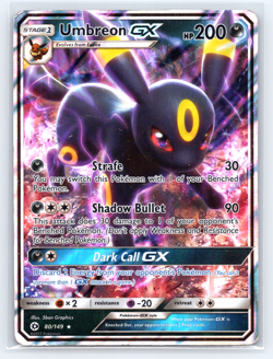 Umbreon GX 80/149 Pokemon TCG Sun & Moon Base Set Ultra Rare MP - Image 1