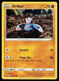Drilbur 091/185 Common Vivid Voltage Pokemon Near Mint - Image 1