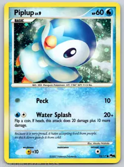 Piplup 15/17 Common POP Series 6 Pokemon Holo NM - Image 1