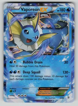 Vaporeon EX 24/83 Holo Rare EX Generations Pokemon LP - Image 1