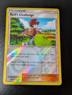 Red's Challenge 184/214 Holo Rare Unbroken Bonds Pokemon Reverse Holo Near Mint - Image 1