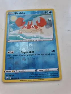 Pokemon Krabby 043/202 Sword And Shield Reverse Holo Common Mint - Image 1