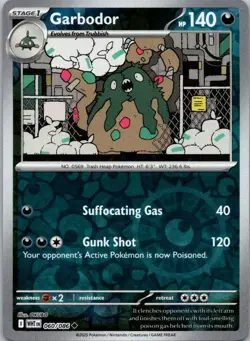Garbodor 060/086 Uncommon White Flare Pokemon Reverse Holo Near Mint - Image 1