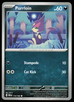 Purrloin 114/182 Common Paradox Rift Pokemon Near Mint - Image 1