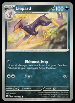 Liepard 115/182 Common Paradox Rift Pokemon Near Mint - Image 1