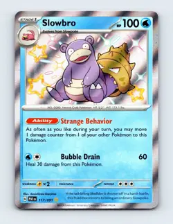NM Slowbro 117/091 SV: Paldean Fates Shiny Rare Pokemon Card - Image 1