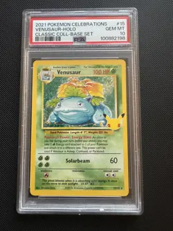 PSA 10 Venusaur 15/102 Celebrations Classic Collection Pokemon Card GEM MINT - Image 1