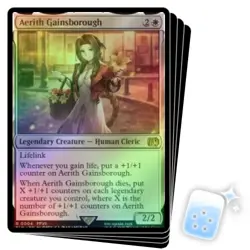 FOIL AERITH GAINSBOROUGH X4 Final Fantasy FIN Magic MTG MINT CARD - Image 1