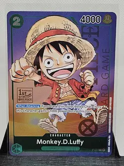 Monkey D Luffy P-037 1st Anniversary Tournament STAMP Promo Holo One Piece Card - Image 1
