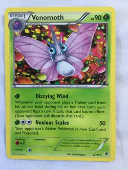 Pokemon Venomoth 2/119 Rare XY Phantom Forces Pokemon TCG Card - 2014 - Image 1