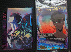 Sung JinWoo Winner/Union Arena Solo Leveling Action Point Card AP01 Foil Promo - Image 1