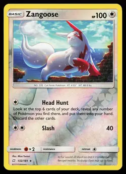 Zangoose 132/181 Reverse Holo Rare Team Up Pokemon Card - Image 1