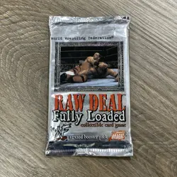 WWF WWE Raw Deal Fully Loaded CCG Booster Pack 2001 (12 Cards) - Partially Open - Image 1