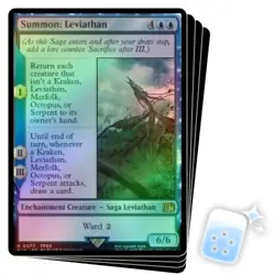 FOIL SUMMON: LEVIATHAN X4 Final Fantasy FIN Magic MTG MINT CARD - Image 1