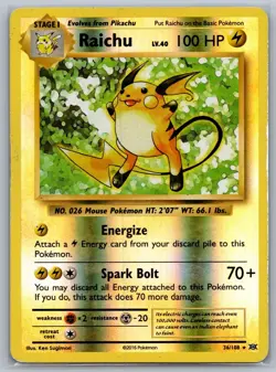 Pokemon Evolutions - Raichu 36/108 Reverse Holo MP-HP - Image 1