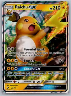 Pokemon Shining Legends - Raichu GX 29/73 LP - Image 1