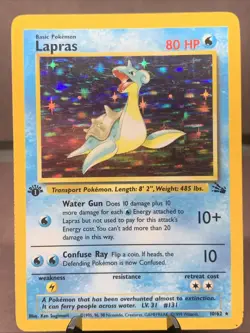 Pokemon TCG 1st Edition Lapras 10/62 Fossil Set Holo Rare WOTC VTG 1999 - Image 1