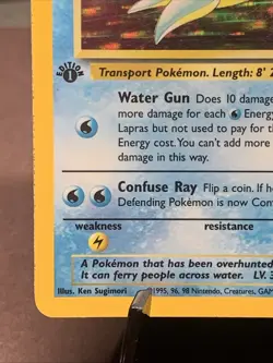 Pokemon TCG 1st Edition Lapras 10/62 Fossil Set Holo Rare WOTC VTG 1999 - Image 5