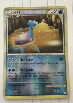 Pokemon Lapras 24/123 Heartgold & Soulsilver Reverse Holo Rare Basic 90 HP Engl… - Image 1