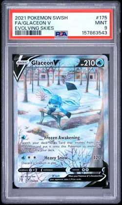 2021 GLACEON V 175/203 EVOLVING SKIES POKEMON PSA 9 - Image 1