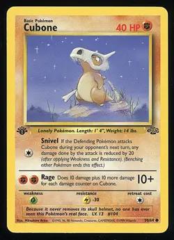 CUBONE 1999 Pokemon Jungle 1st Edition #50 - NM - Image 1