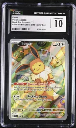 Pokemon Eevee 173 Black Star Promo Prismatic Evolutions ETB CGC 10 Gem Mint - Image 1