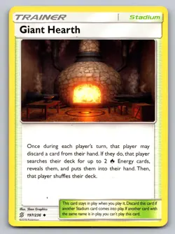 Giant Hearth 197/236 Uncommon Unified Minds Pokemon Lightly Played - Image 1