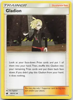 Gladion 95/111 Uncommon Crimson Invasion Pokemon Near Mint - Image 1