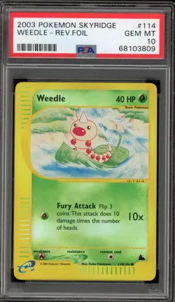 Pokemon Weedle Skyridge Reverse Holo #114 PSA 10 Gem Mint - Image 1