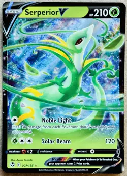 POKEMON TCG SILVER TEMPEST SERPERIOR V RARE HOLO 007/195 NM+ - Image 1