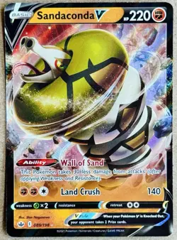 2021 POKEMON TCG CHILLING REIGN SANDACONDA V ULTRA RARE HOLO 089/198 NM+ - Image 1