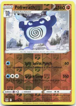 Poliwrath 085/196 Rare Lost Origin Pokemon Reverse Holo Near Mint - Image 1