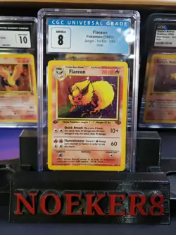 Flareon Holo 1st Edition PSA 8 1999 Pokemon Jungle #3 - Image 1