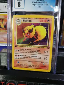Flareon Holo 1st Edition PSA 8 1999 Pokemon Jungle #3 - Image 2