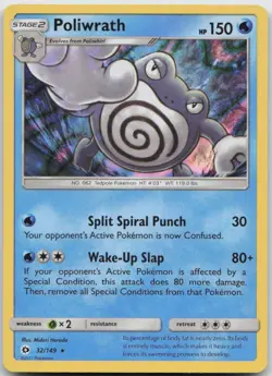 Poliwrath 32/149 Holo Holo Rare SM Base Set Pokemon TCG Holo LP - Image 1