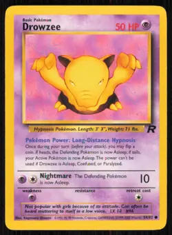 Drowzee 54/82 Common Team Rocket Pokemon Unlimited Lightly Played - Image 1