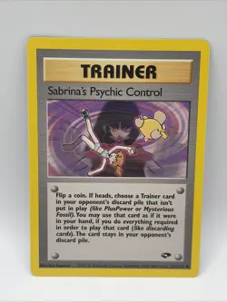 Pokemon TCG Sabrina’s Psychic Control, 2000 Trainer 121/132 Uncommon Near-Mint - Image 1