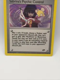 Pokemon TCG Sabrina’s Psychic Control, 2000 Trainer 121/132 Uncommon Near-Mint - Image 2