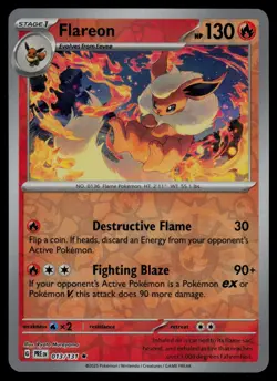 Flareon 013/131 Rare Prismatic Evolutions Pokemon Reverse Holo Lightly Played - Image 1