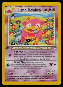Light Slowbro 51/105 Uncommon Neo Destiny Pokemon 1st Edition Moderately Played - Image 1