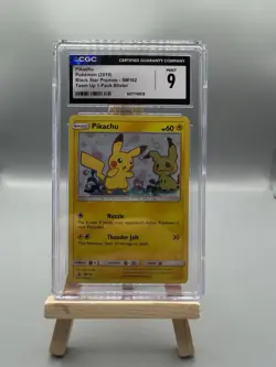 Pokemon TCG Sun & Moon Black Star Promo Holo Pikachu SM162 CGC 9 - Image 1