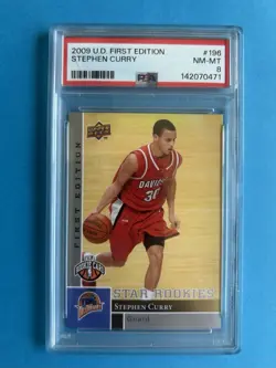 2009 Upper Deck First Edition Stephen Curry #196 RC PSA 8 - Image 1