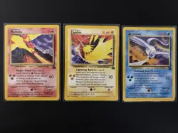 2000 Pokemon Movie Promo Cards Black Star Moltres Articuno Zapdos 21 22 23 LP - Image 1