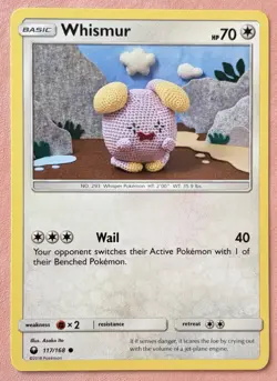 Whismur ~ Crochet Art ~ Cute Pokemon Card ~ Asako Ito Gallery~ - Image 1